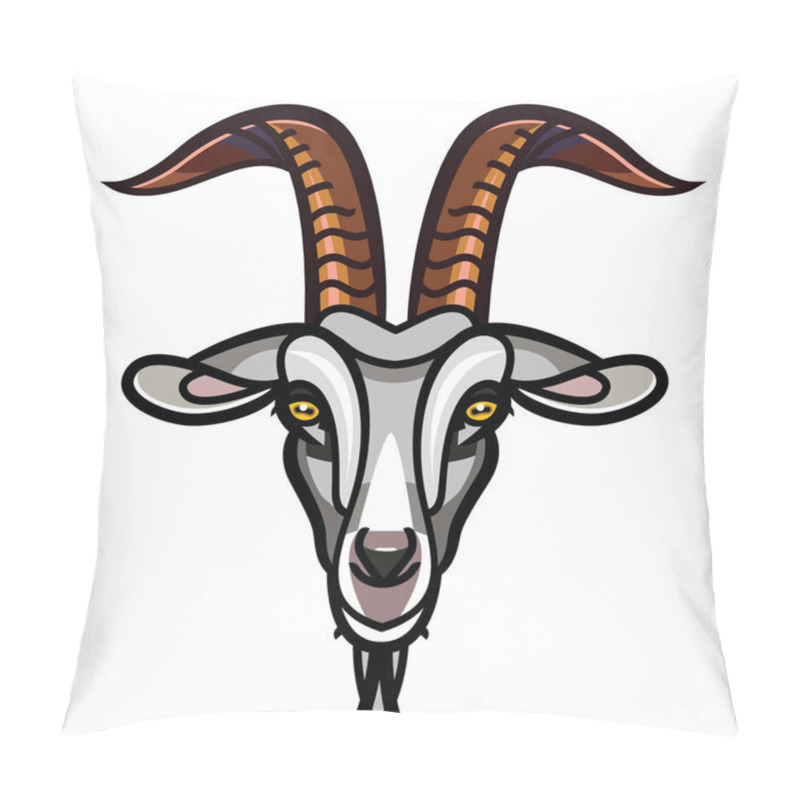 Personality  Goat head isolated on white background pillow covers