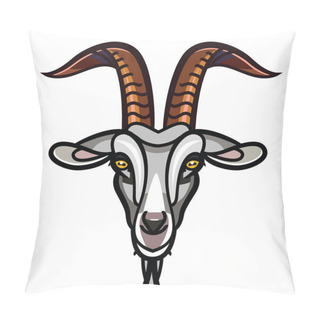 Personality  Goat Head Isolated On White Background Pillow Covers