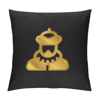 Personality  Baron Gold Plated Metalic Icon Or Logo Vector Pillow Covers