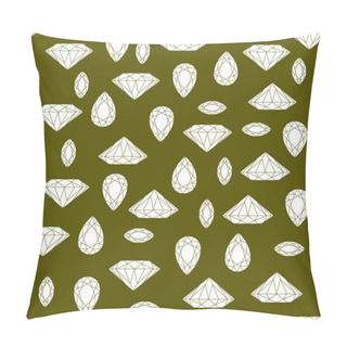 Personality  Monochrome Black And White Seamless Pattern With Gem Stones And  Pillow Covers