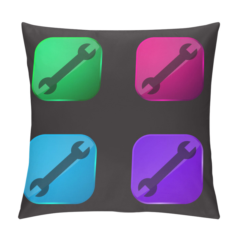Personality  Adjustable Wrench Four Color Glass Button Icon Pillow Covers