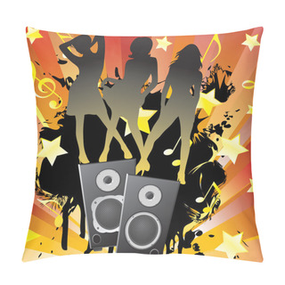 Personality  Musical Equipment And The Silhouettes Pillow Covers
