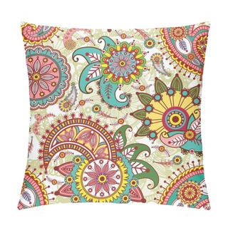 Personality  Seamless Pattern With Paisley And Flowers Pillow Covers