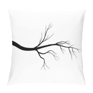 Personality  Bare Branch Tree Silhouette Vector Symbol Icon Design. Beautiful Illustration Isolated On White Background Pillow Covers