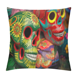 Personality  Decorated Colorful Skulls  Pillow Covers