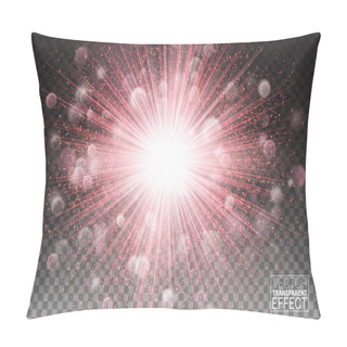 Personality  Abstract Light Overlay Effect On Transparent Background. Vector Illustration. Soft Pink Bokeh And Sparkles. Shimmer Sparkle Border Confetti Greeting Valentine S Day Card Pillow Covers