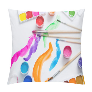 Personality  Paints And Brushes On Paper Pillow Covers