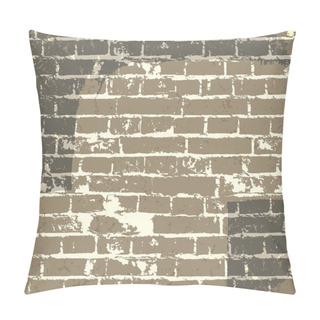 Personality  Grunge Brick Wall Background For Your Message. Vector, EPS10 Pillow Covers