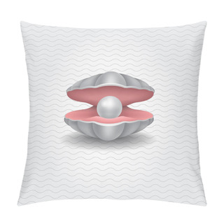Personality  Shell With A Pearl, Realistic Vector Object. Pillow Covers