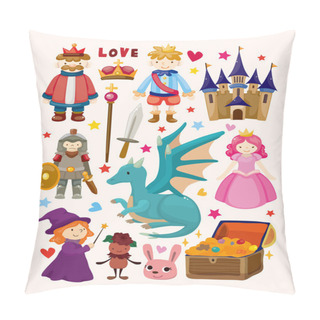 Personality  Set Of Fairy Tale Element Icons Pillow Covers