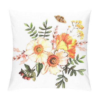 Personality  Illustration With Delicate Flowers Pillow Covers
