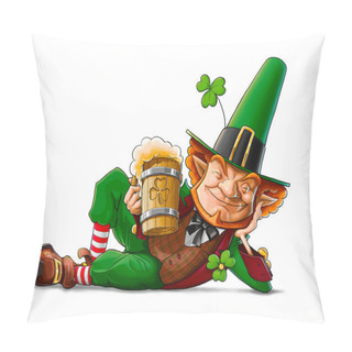 Personality  Elf Leprechaun With Beer For Saint Patrick's Day Pillow Covers