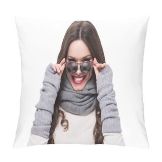 Personality  Woman In Arm Warmers Wearing Sunglasses Pillow Covers