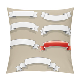 Personality  White And Red Banners Pillow Covers