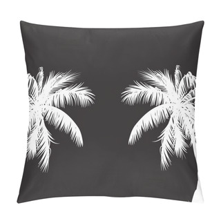 Personality  Two White Palm Trees.Vector Illustration Pillow Covers