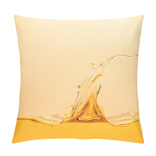 Personality  Yellow Bright Liquid With Splash And Wave Isolated On Yellow Pillow Covers