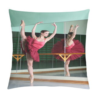 Personality  Beautiful Dancer Ballerina Is Doing Exercises In Ballet Class Pillow Covers