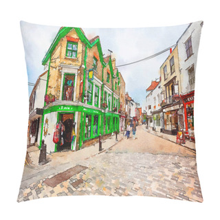Personality  Tourists In The Old Town Of Canterbury, UK Pillow Covers