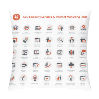 Personality  Set Of SEO And Marketing Icons Pillow Covers