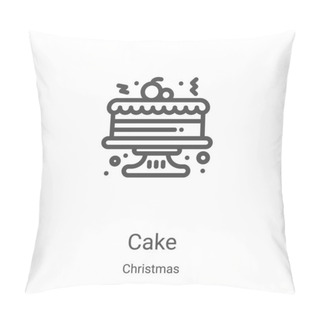 Personality  Cake Icon Vector From Christmas Collection. Thin Line Cake Outline Icon Vector Illustration. Linear Symbol For Use On Web And Mobile Apps, Logo, Print Media Pillow Covers