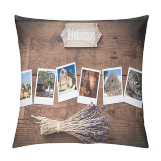 Personality  Polaroid Photo Frame With Vacation Photos From South France Pillow Covers