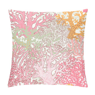 Personality  Bright Underwater Seamless Pattern With Beautiful Corals. Pillow Covers