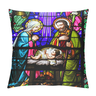 Personality  Nativity Scene At Christmas In Montserrat Abbey Pillow Covers