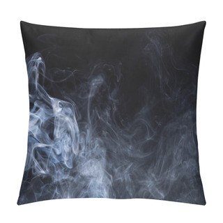 Personality  White Flowing Smoke Cloud On Black Background With Copy Space Pillow Covers