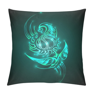 Personality  Neon Colored Ornament On Dark Background.Vector Illustration Pillow Covers