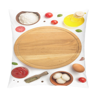 Personality  Pizza Ingredients Isolated On White  Pillow Covers