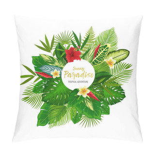 Personality  Tropical Palm Leaves And Summer Flowers Pillow Covers
