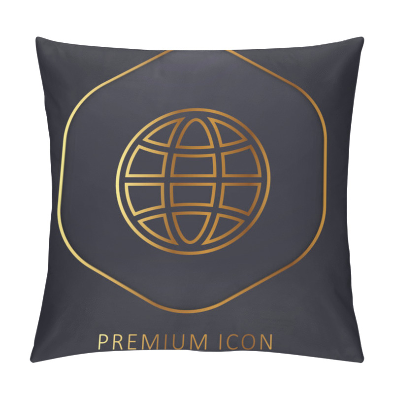 Personality  Big Globe Golden Line Premium Logo Or Icon Pillow Covers