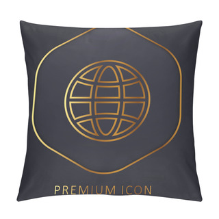 Personality  Big Globe Golden Line Premium Logo Or Icon Pillow Covers