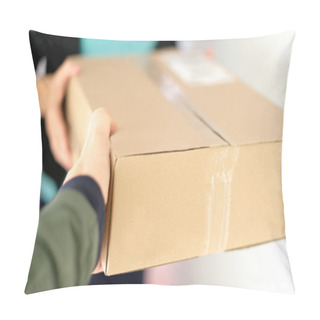 Personality  Woman Receiving Parcel Pillow Covers