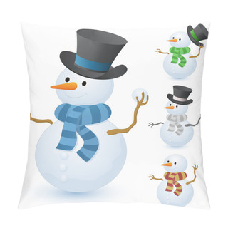 Personality  Christmas Snowman Set Pillow Covers