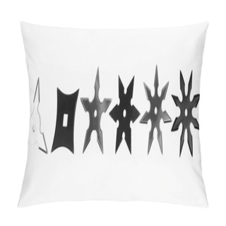 Personality  Shurikens On White Background Pillow Covers