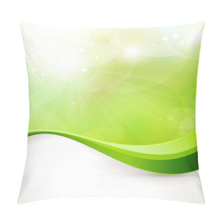 Personality  Abstract Green Vector Background With Wave Pattern Pillow Covers
