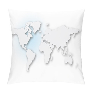 Personality  Illustrated Map Of The World With All Continents Pillow Covers