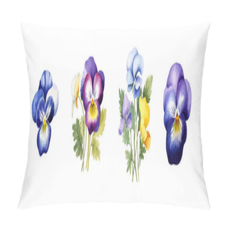 Personality  Delicate Pansies Watercolor Collection For Creative Projects. Vector Illustration Design. Pillow Covers