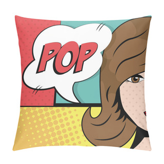 Personality  Girl Brunette Pop Bubble Speech Pop Art Pillow Covers