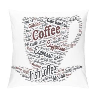 Personality  Coffee Shaped Word Cloud Pillow Covers
