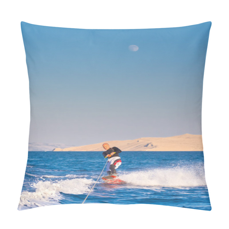 Personality  Wakeboarder In Sunset. Pillow Covers