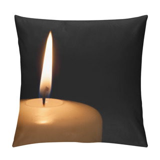 Personality  White Candle On Black Background With Copy Space For Text Pillow Covers