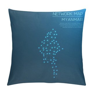 Personality  Myanmar Network Map. Pillow Covers