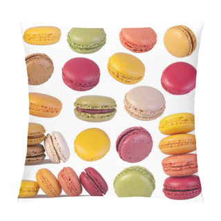 Personality  Colorful Macaroons Collection Isolated On White Pillow Covers