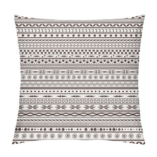 Personality  Ethnic Geometric Pattern In Brown Color Pillow Covers