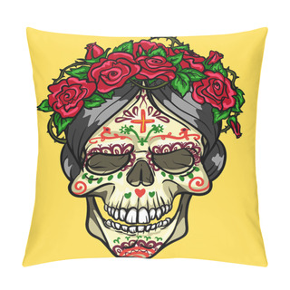Personality  Skull With Roses, Day Of The Dead Pillow Covers