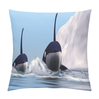 Personality  Two Orca Whales Pillow Covers