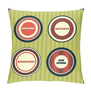 Personality  Collection Of Premium Quality Labels With Retro Vintage Styled Design Pillow Covers