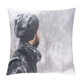 Personality  Man Standing In A Park While Snows Pillow Covers
